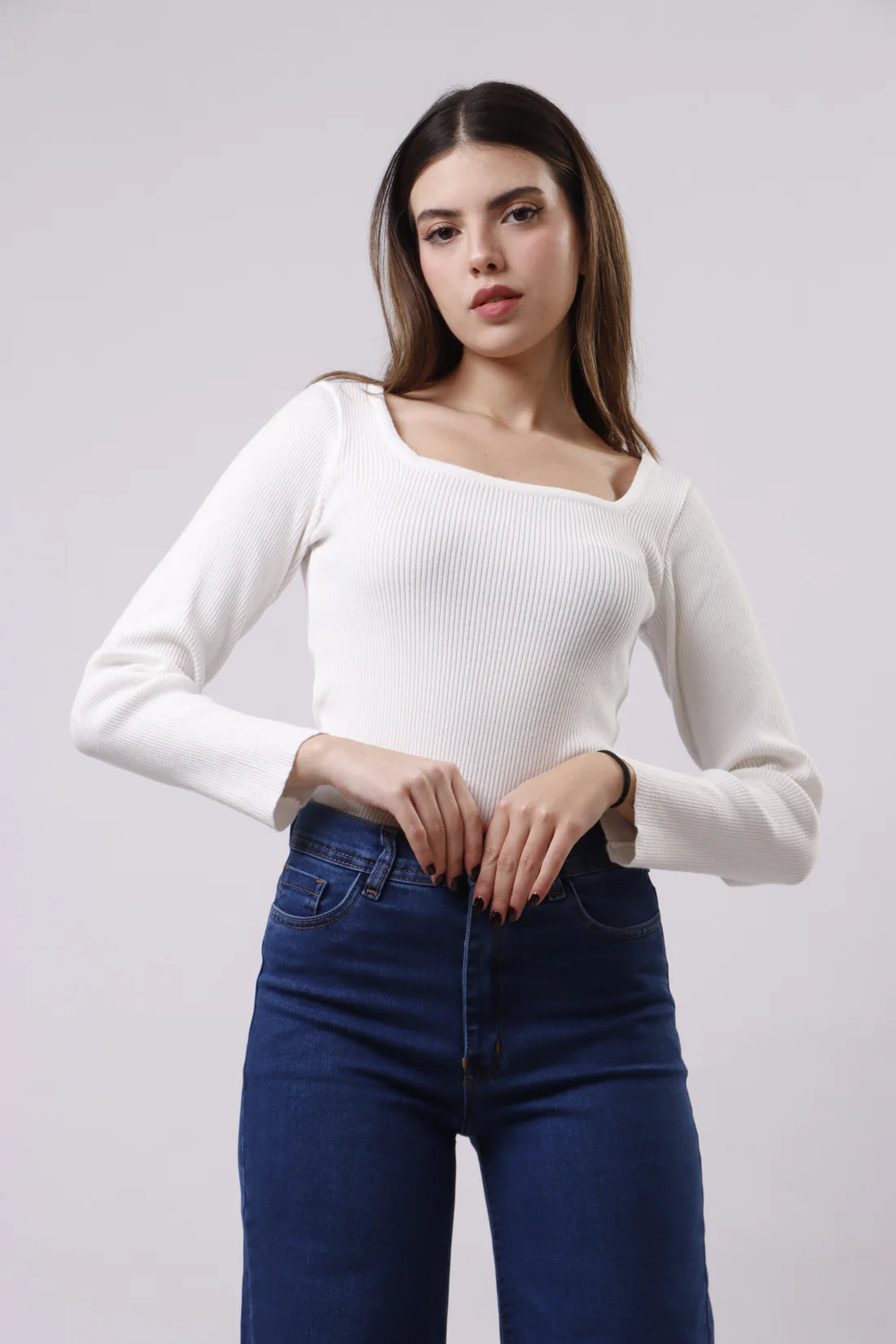 Square neck knit top for Women