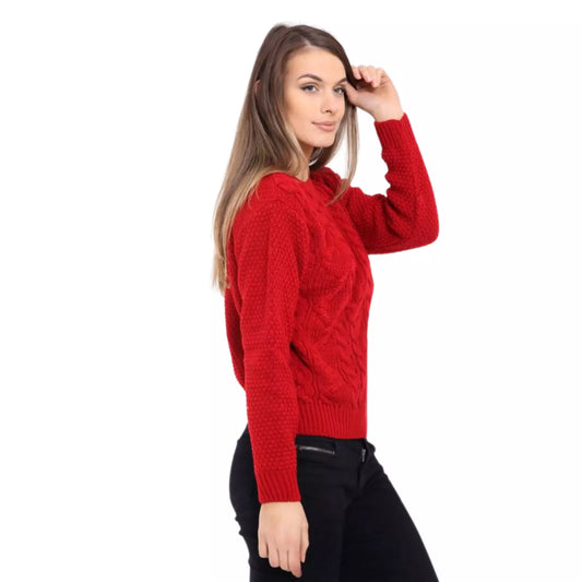 Cable Knit Oversized Crew Neck Sweater For Women